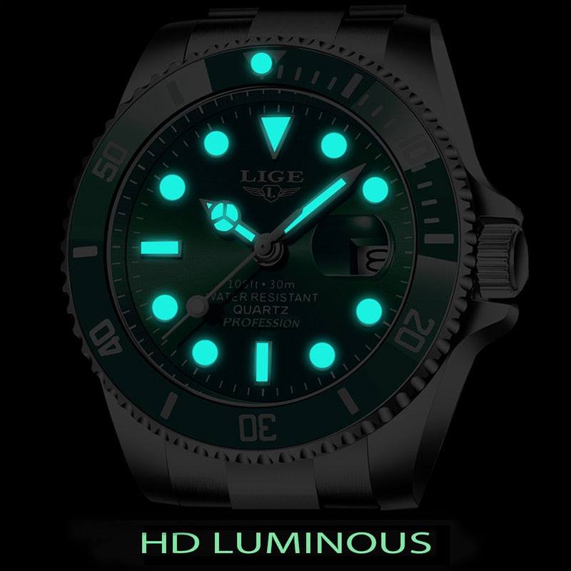 LIGE Green Quartz Waterproof Date Wrist Watch for Men - Premium Watches from Dressmycell.com - Just $45.00! Shop now at Dressmycell.com LIGE Green Quartz Waterproof Date Wrist Watch for Men - Premium Watches from Dressmycell.com - Just $45.00! Shop now at Dressmycell.com